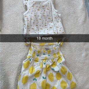 2 Carter's Bodysuits - White and Yellow